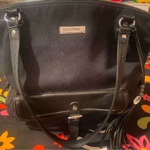 LilyJade canvas black Meggan diaper bag